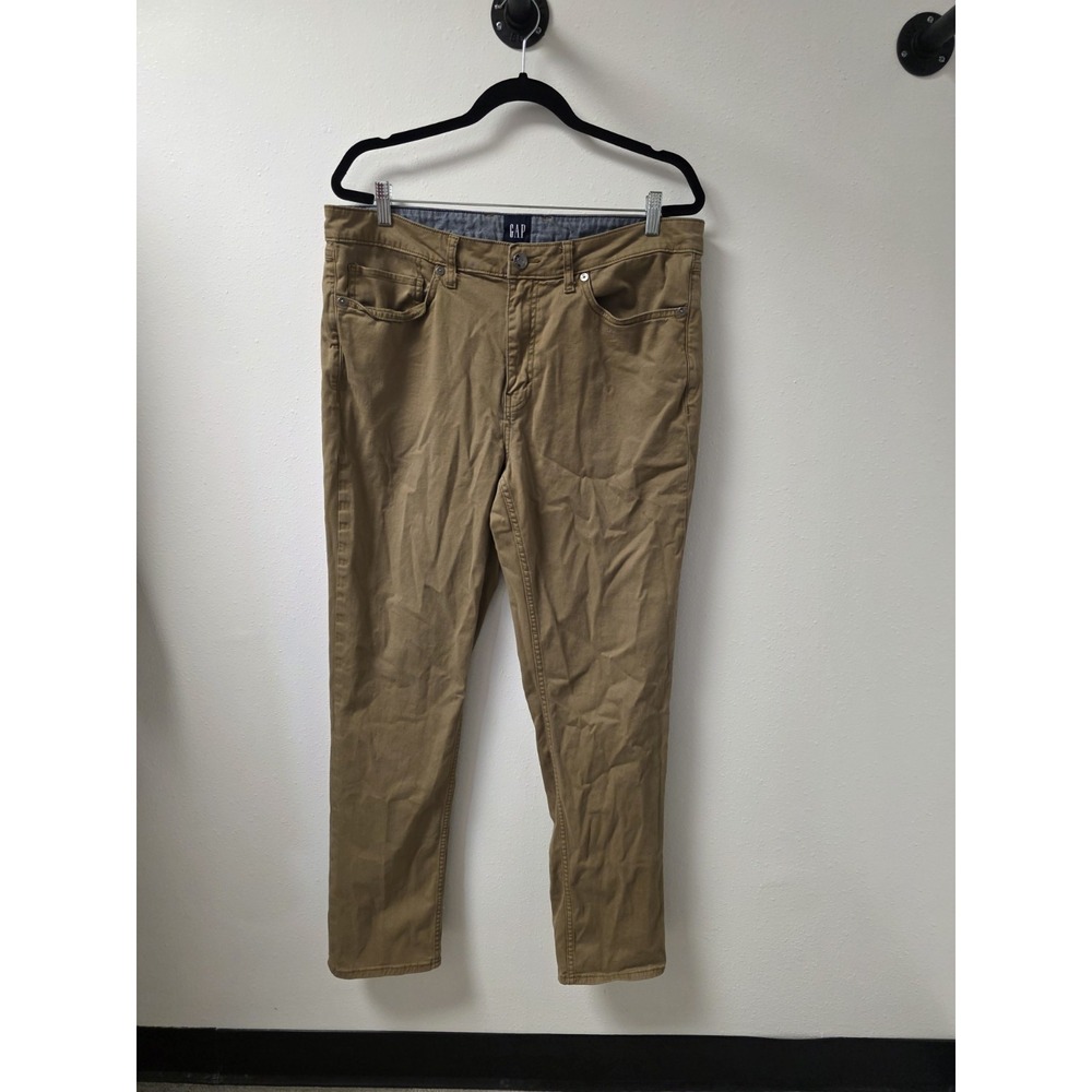 GAP Men's Sz 36x32 Tan Khaki Pants Chinos Slim Fit Casual Work‎ Trousers Beige